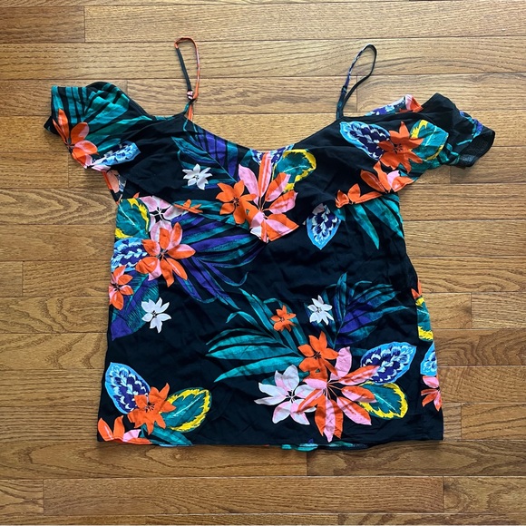 Old Navy Women’s Tropical Off Shoulder Tank Top - Picture 2 of 6